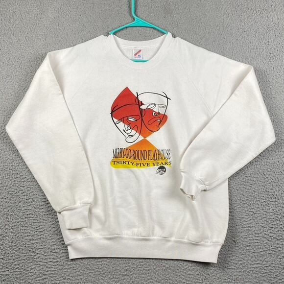 VTG Merry-Go-Round Playhouse Sweatshirt Men's XL Fit Small 35th Anniversary - Picture 1 of 9